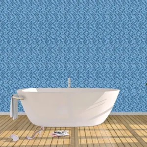 Papel De Parede Adesivo Decorativo Pastilha Azul Luxo