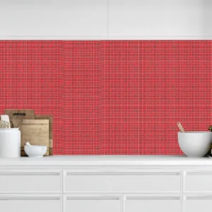 Papel De Parede Adesivo Decorativo Pastilha Vermelho Luxo