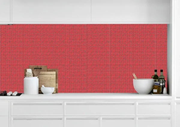 Papel De Parede Adesivo Decorativo Pastilha Vermelho Luxo