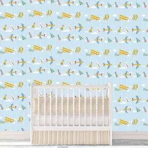 Papel De Parede Adesivo Decorativo Quarto Infantil Avião