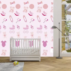 Papel De Parede Adesivo Decorativo Quarto Infantil Baby Rosa