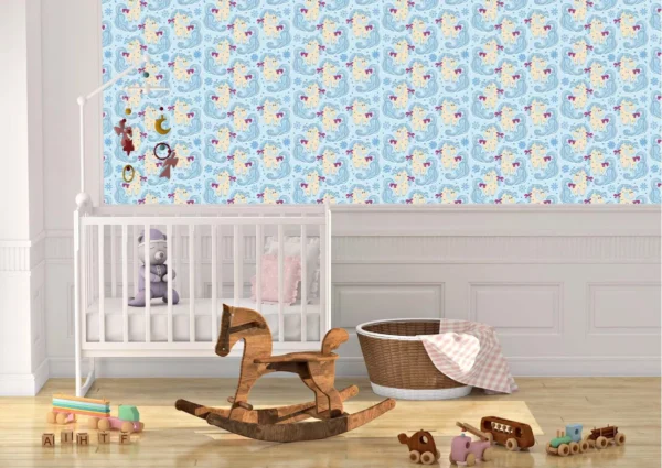 Papel De Parede Adesivo Decorativo Quarto Infantil Unicórnio