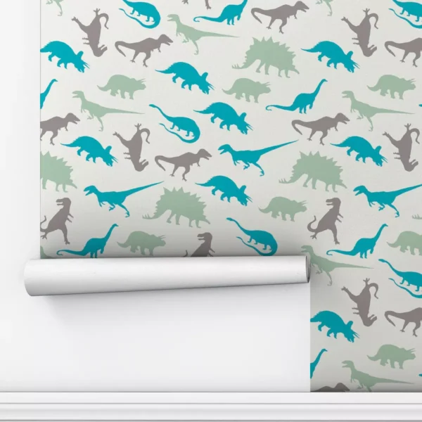 Papel De Parede Adesivo Dinossauro Infantil Kid Lavável 12m