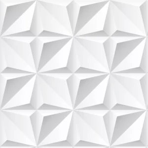 Papel De Parede Adesivo Efeito Gesso 3d Triangular Branco 3m