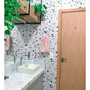 Papel De Parede Adesivo Efeito Granilite Terrazzo Rutilo