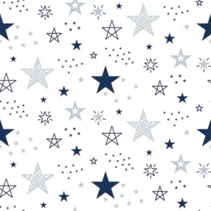 Papel De Parede Adesivo Estrelas Azul E Cinza Quarto Menino