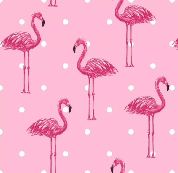 Papel De Parede Adesivo Flamingo Lavável Sala Menina 5m