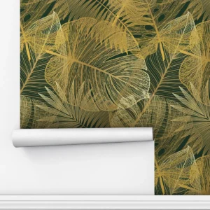 Papel De Parede Adesivo Floral Adão Costela Verde 5m