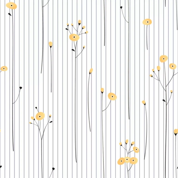 Papel De Parede Adesivo Floral Amarelo Sala Classico 10m