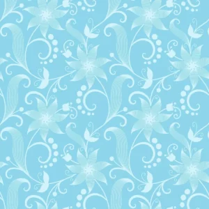 Papel De Parede Adesivo Floral Azul Delicado Flores Brancas