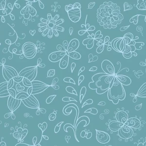 Papel De Parede Adesivo Floral Azul Tiffany Flor Borboletas