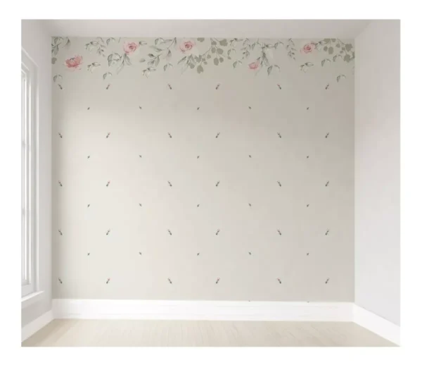 Papel De Parede Adesivo Floral Quarto De Bebê Infantil 1m²