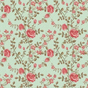 Papel De Parede Adesivo Floral Rosa Arabesco Verde Claro