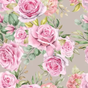 Papel De Parede Adesivo Floral Sala Rosa Clássico 10m