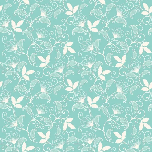 Papel De Parede Adesivo Floral Verde Tífany Delicado - 1,05m