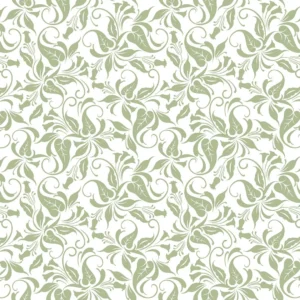 Papel De Parede Adesivo Floral Verde Tulipa Arabesco - 12m