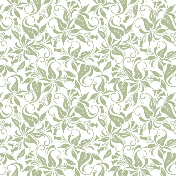 Papel De Parede Adesivo Floral Verde Tulipa Arabesco - 12m