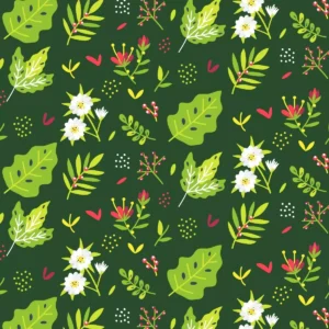 Papel De Parede Adesivo Floral Visco Natal Folhas Verdes