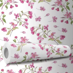 Papel De Parede Adesivo Flores Floral Ramos Roxo Cozinha 10m