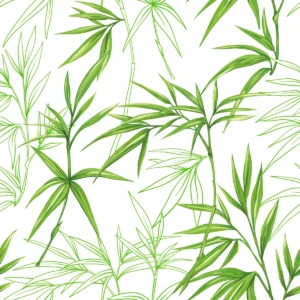 Papel De Parede Adesivo Folha Bambu Japones Verde 5m