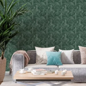 Papel De Parede Adesivo Folhas Sala Natureza Linha Verde 2m