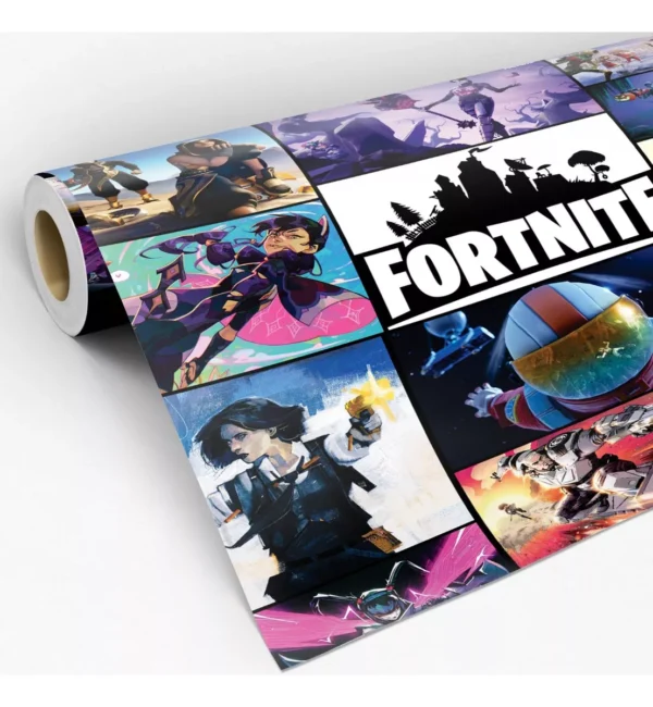 Papel De Parede Adesivo Fortnite Quarto Gamer Vinil Lavável