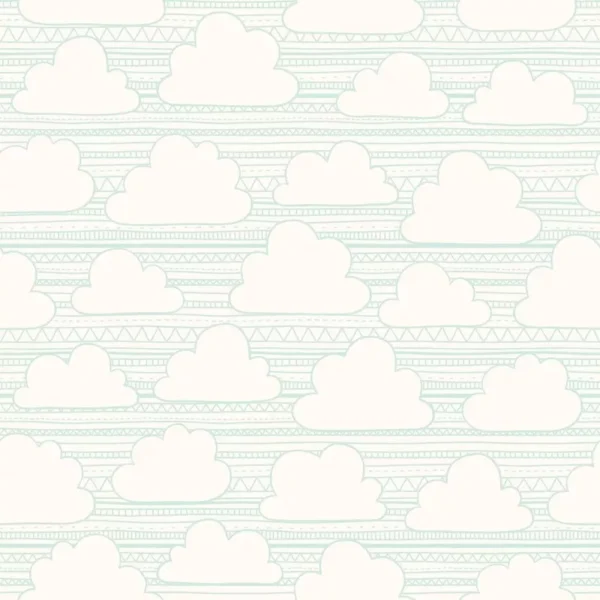 Papel De Parede Adesivo Fundo Branco Infantil Nuvens 5m