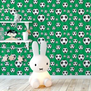 Papel De Parede Adesivo Fundo Teen Menino Futebol Verde 2,5m