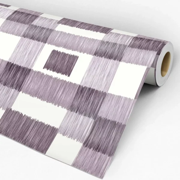 Papel De Parede Adesivo Geométrico Riscos Roxo