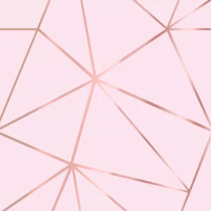 Papel De Parede Adesivo Geométrico Rosa E Rosê Gold - 15m