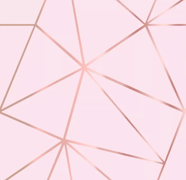 Papel De Parede Adesivo Geométrico Rosa E Rosê Gold