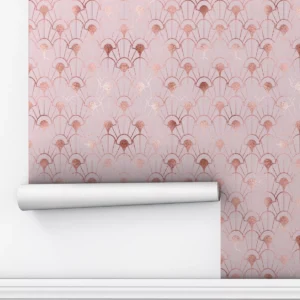 Papel De Parede Adesivo Gold Provençal Sala Rose Lavavel 12m