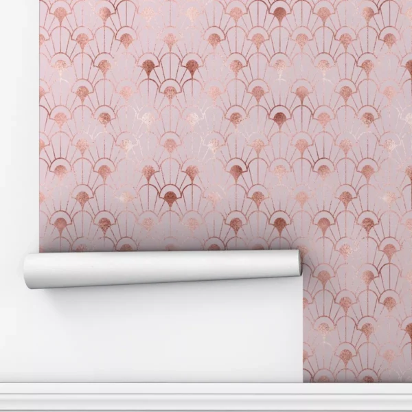 Papel De Parede Adesivo Gold Provençal Sala Rose Lavavel 12m