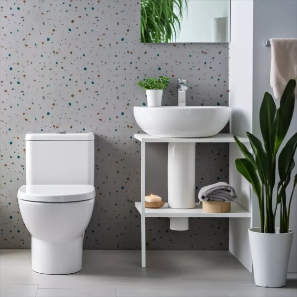 Papel De Parede Adesivo Granilite Sala Terrazzo 5m