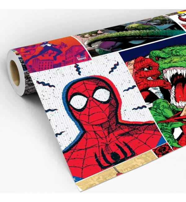 Papel De Parede Adesivo Homem Aranha Quadrinhos Lavável