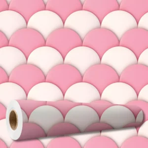 Papel De Parede Adesivo Infantil Bebê Geométrico Rosa Branco