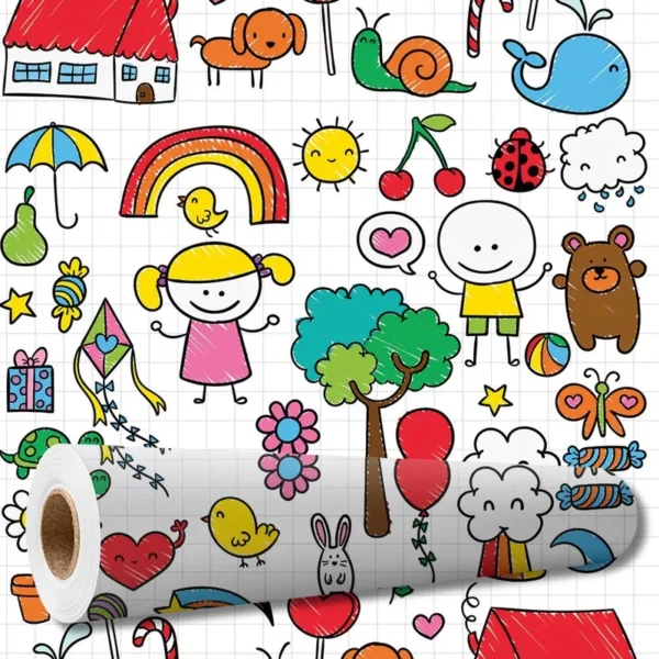 Papel De Parede Adesivo Infantil Bebê Lápis Colorido Desenho