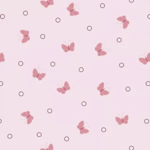 Papel De Parede Adesivo Infantil Borboleta Fundo Rosa