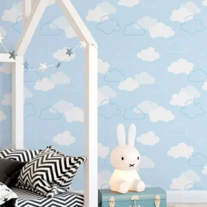 Papel De Parede Adesivo Infantil Nuvem Nuvens Quarto Azul