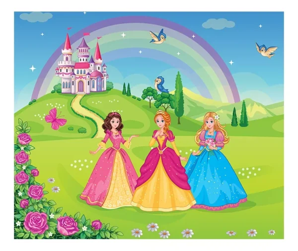 Papel De Parede Adesivo Infantil Princesas Quarto Menina 727