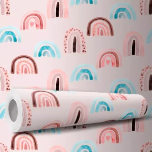 Papel De Parede Adesivo Iris Rosa Lavável Arco Sala 10m