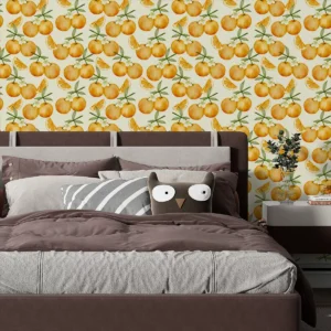 Papel De Parede Adesivo Laranja Fruta Cozinha 2m