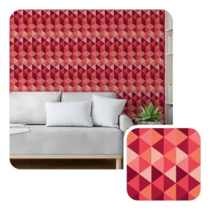 Papel De Parede Adesivo Laranja Mosaico Sala Setas Rosa 5m