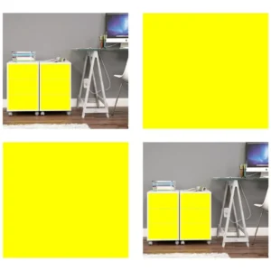 Papel De Parede Adesivo Lavável Amarelo Brilhante 10mx45cm