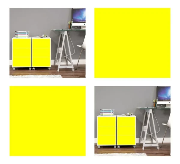 Papel De Parede Adesivo Lavável Amarelo Brilhante 10mx45cm