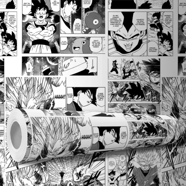 Papel De Parede Adesivo Lavável Anime Dbz Sala 1m