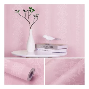 Papel De Parede Adesivo Lavável Arabesco Rosa 10m X 45cm