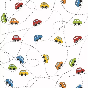 Papel De Parede Adesivo Lavável Carros Coloridos