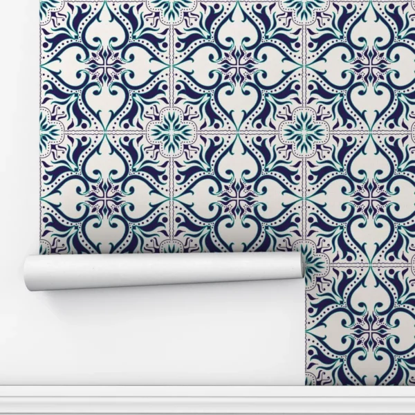 Papel De Parede Adesivo Lavável Cook Azulejo Português 10m