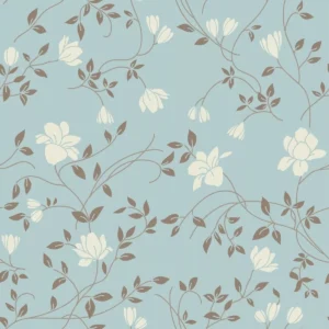 Papel De Parede Adesivo Lavável Flores Com Fundo Verde 9m